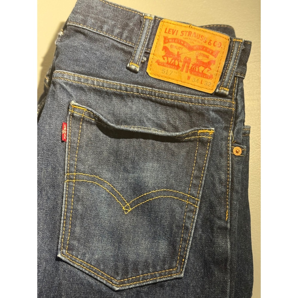 Levis 517 Mens Bootcut Jeans Dark Wash Indigo W34 L32 00517-0216